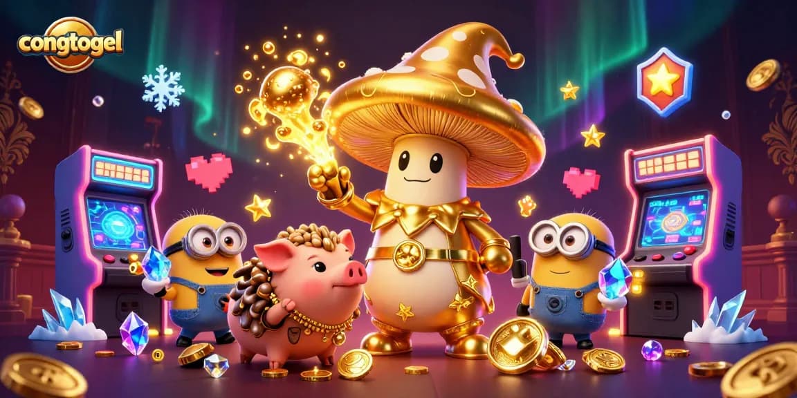 Experience the magic of congtogel with a golden wizard, treasure-hunting pig, and rich gaming elements.
