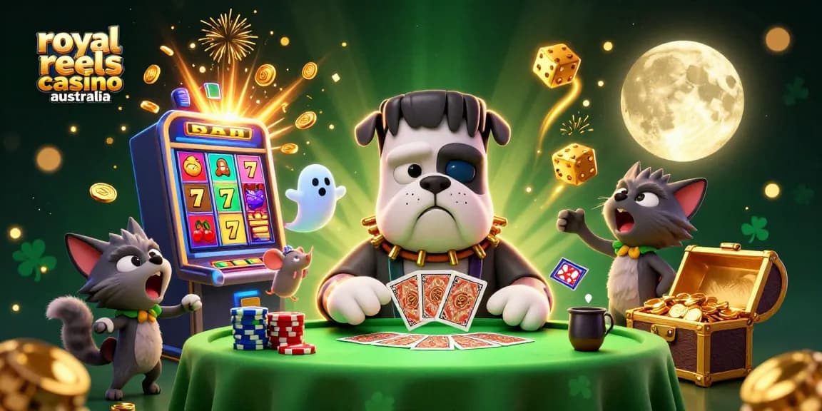 Experience thrilling card dealing action at royal reels casino australia with exciting game elements and characters