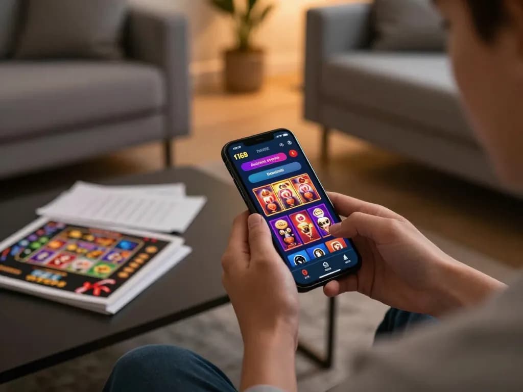 F168 đăng nhập on smartphone for mobile casino gaming, showcasing vibrant app interface and warm ambiance.