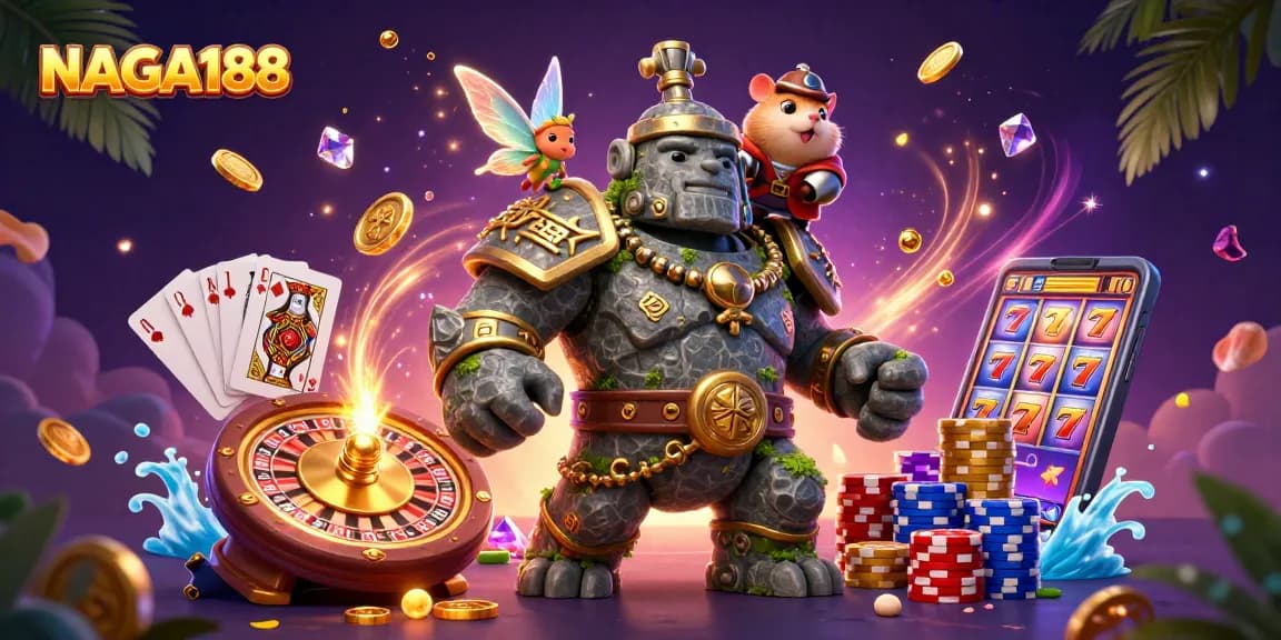 NAGA188 menarik pemain dengan golem penjaga, peri ajaib, dan hamster kesatria di kasino online.