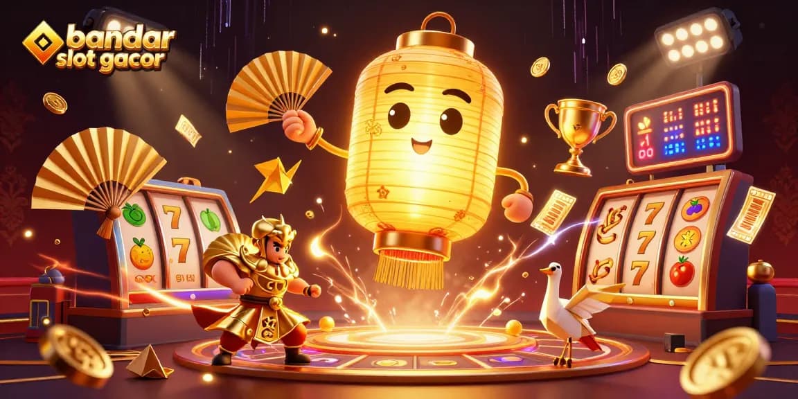 Menangkan jackpot di bandar slot gacor dengan simbol keberuntungan yang bersinar dan elemen kasino yang dinamis.