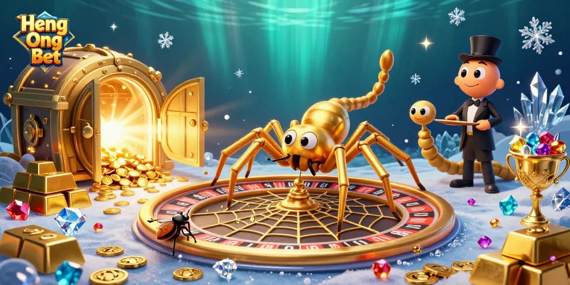 Engage in thrilling gambling with Heng Ong Bet at this vibrant 3D roulette web scene.