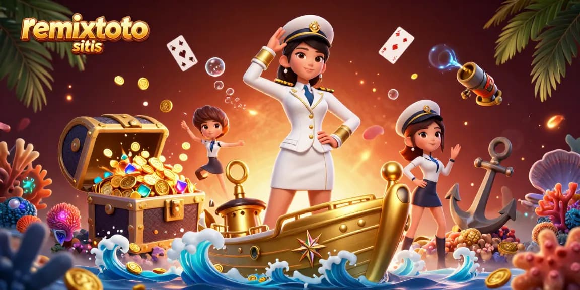 Experience the thrill of remixtoto situs with vibrant, dynamic 3D casino illustration showcasing gaming elements.
