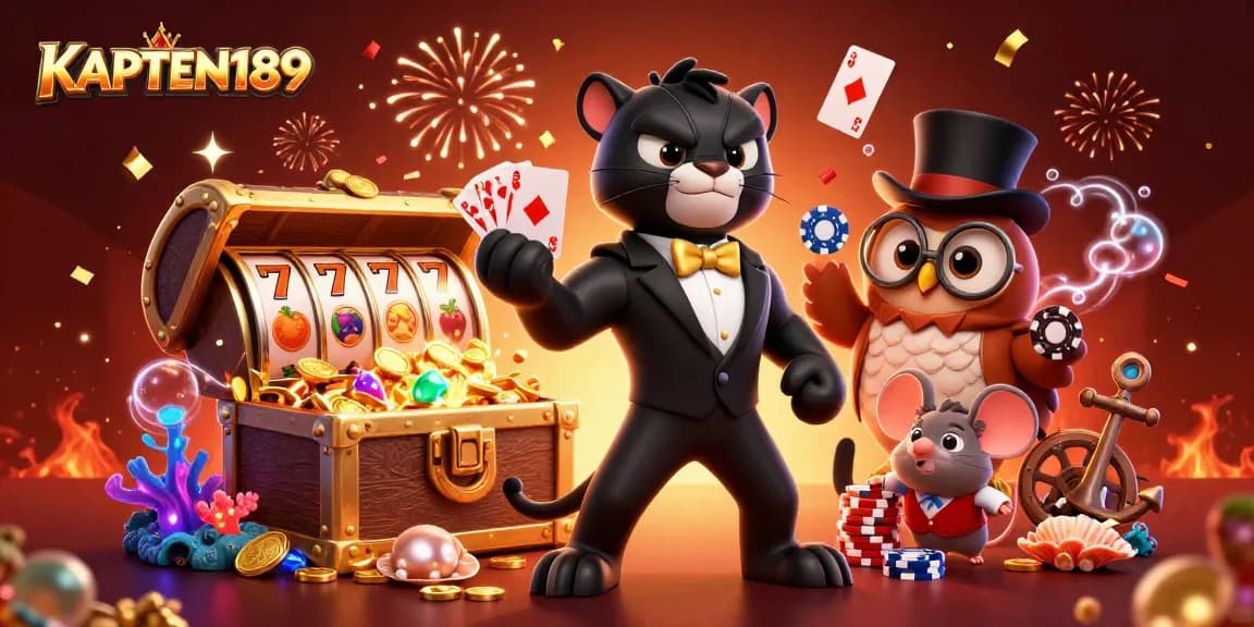 KAPTEN189 menghadirkan pengalaman bermain slot online yang seru dengan elemen menarik dan karakter lucu.