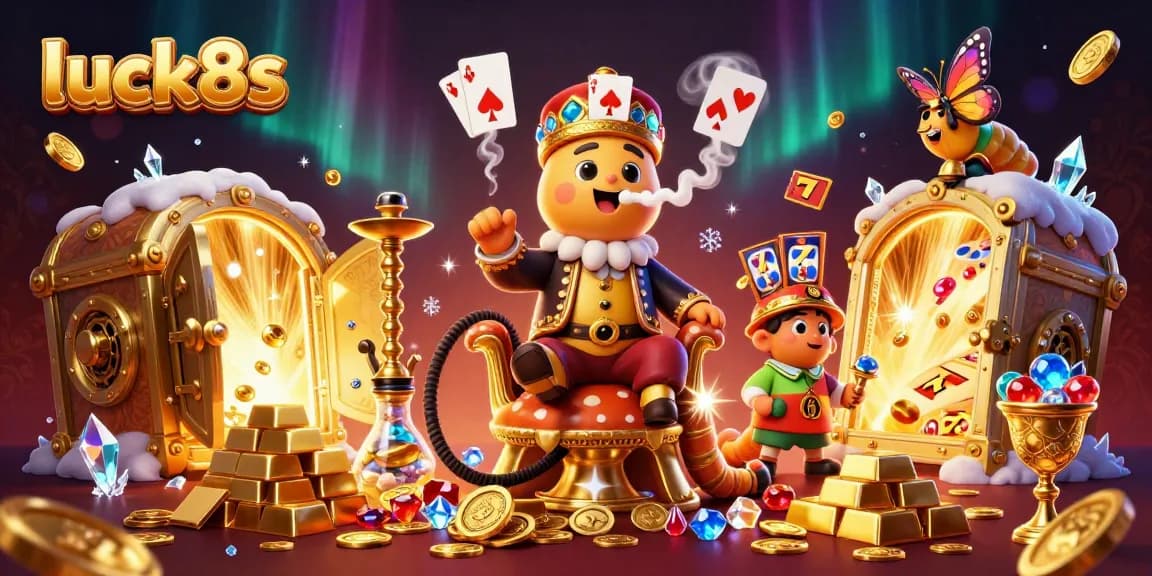 Experience luck8s with a vibrant casino scene featuring a caterpillar master and exciting game elements.