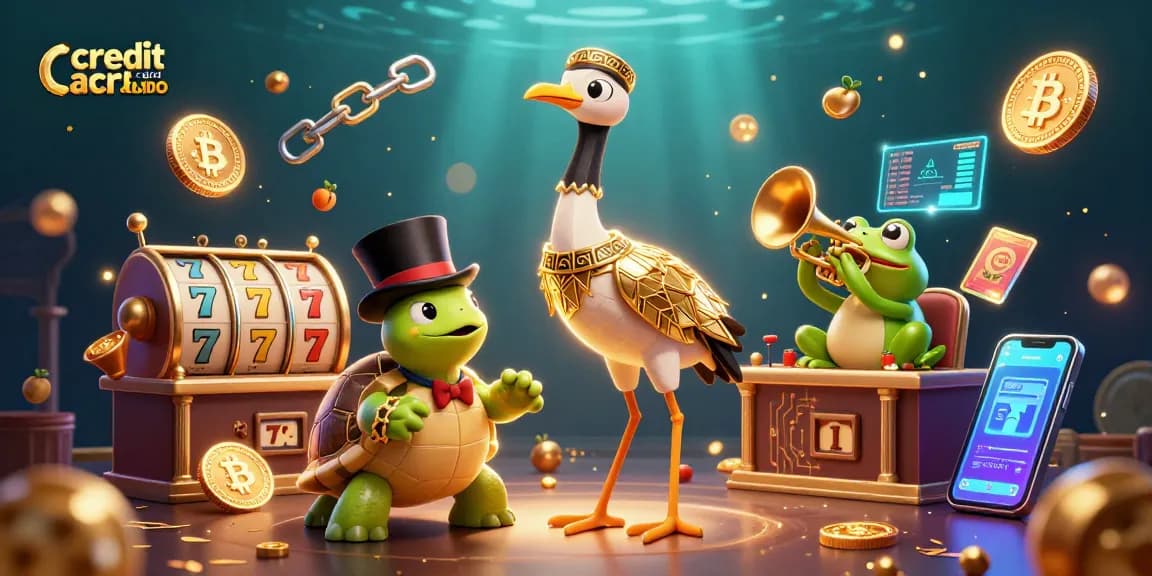 Experience the excitement of a credit card casino with unique characters and engaging game elements.