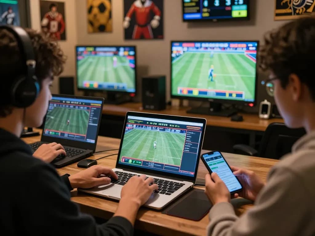 Experience thrilling live sports betting at Hi88 with multiple screens showcasing real-time events.