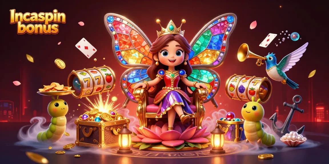 Experience the thrilling Incaspin bonus with a vibrant 3D casino illustration featuring dynamic game elements.
