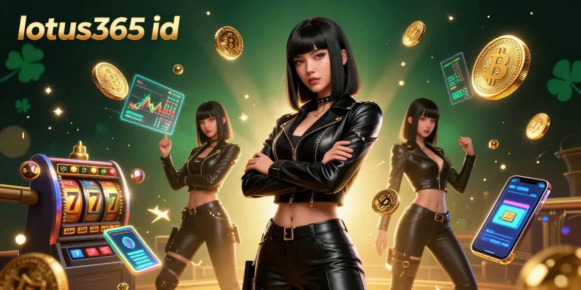 Engage in thrilling gaming with the lotus365 id showcasing neon coins and vibrant casino elements.