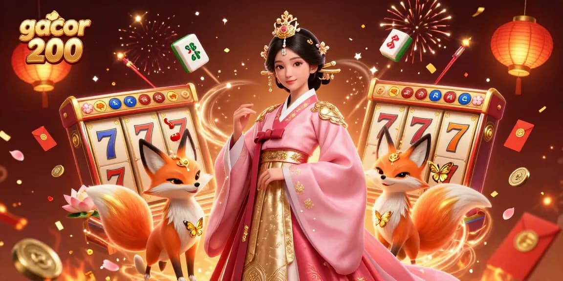 Experience the excitement of gacor 200 slots with vibrant 3D casino illustration featuring a lucky fox.