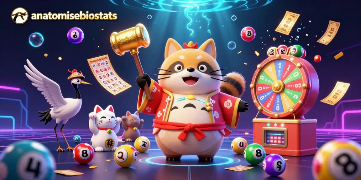 Engage with colorful lottery activities featuring anatomisebiostats-inspired characters and festive gambling elements.