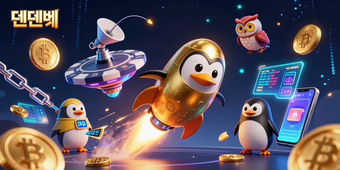 Engage with 텐텐벳 in an exciting cosmic casino adventure featuring cute characters and crypto elements.
