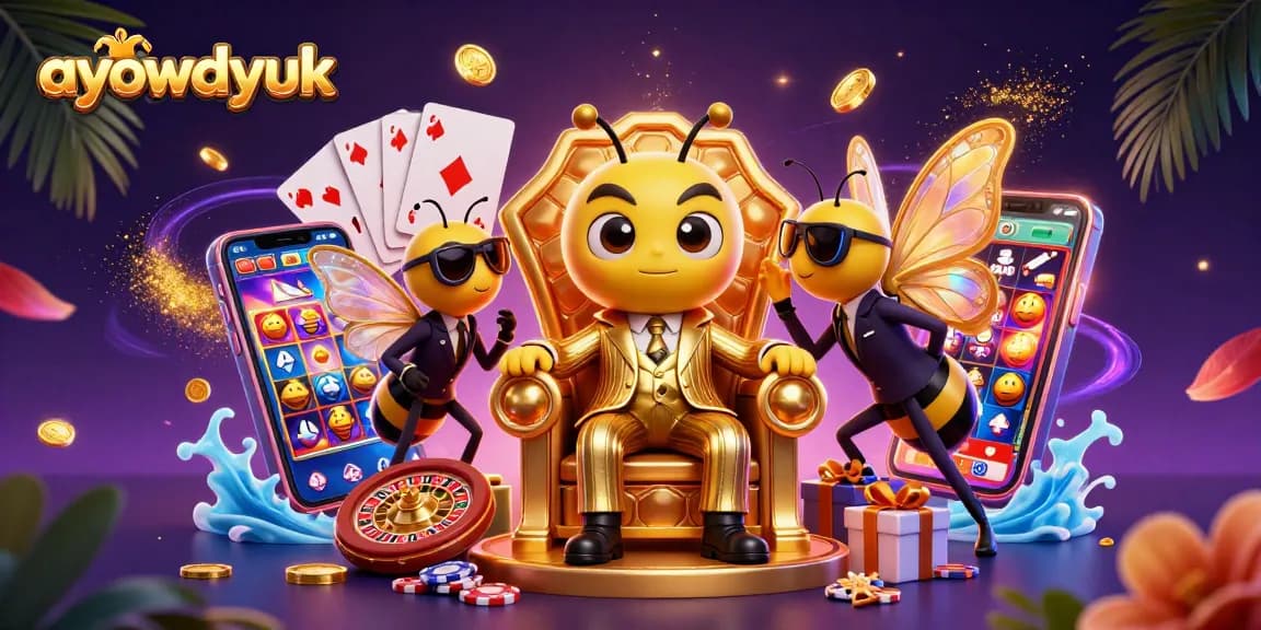 Engage with ayowdyuk's vibrant 3D casino scene featuring a bumblebee mob boss and exciting slot action.