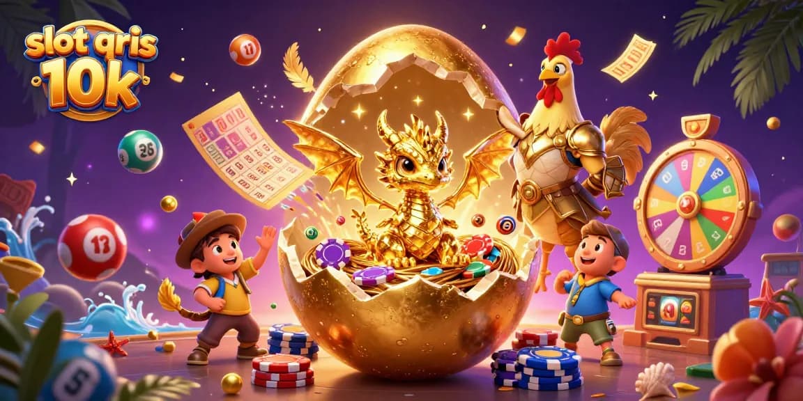 Experience thrilling wins with the vibrant slot qris 10k dynamic gaming illustration.