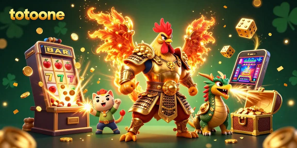 Menangkan permainan slot di totoone dengan petarung ayam 3D dan naga bersinar!