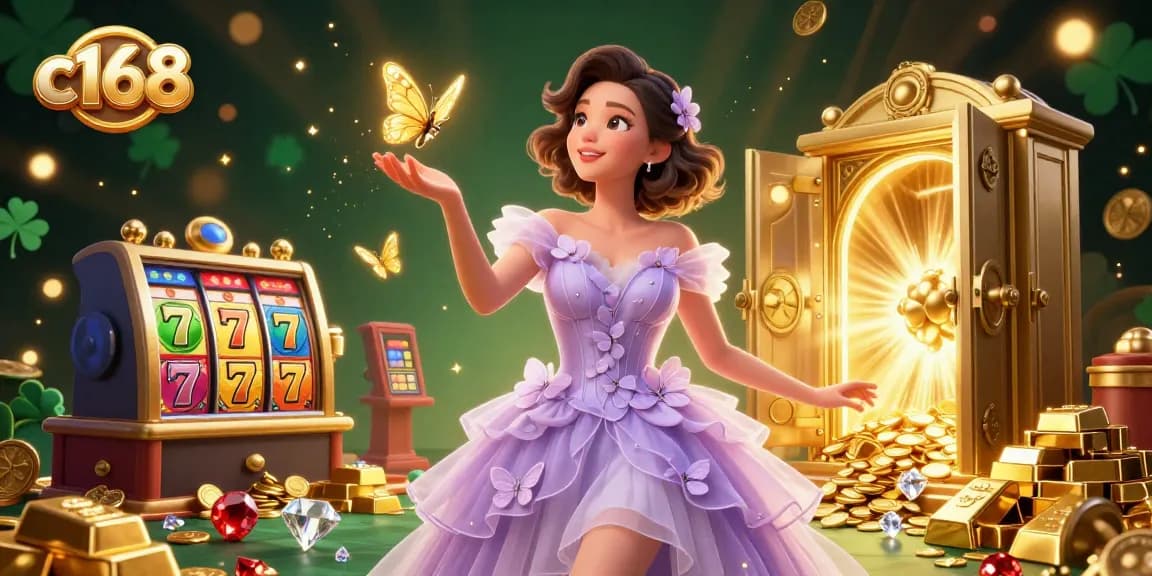 Engage with c168 through a vibrant casino scene filled with stunning characters, jackpot games, and jewels.