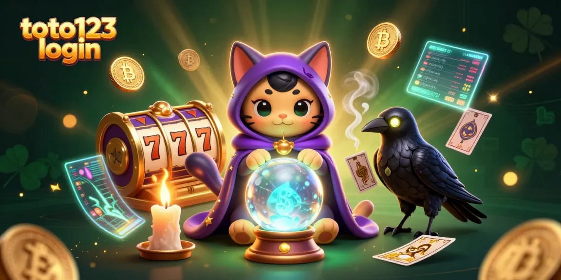 Engage in thrilling casino games with toto123 login at a vibrant online gaming scene featuring mystic elements.