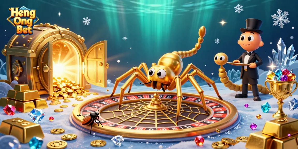 Engage in thrilling gambling with Heng Ong Bet at this vibrant 3D roulette web scene.