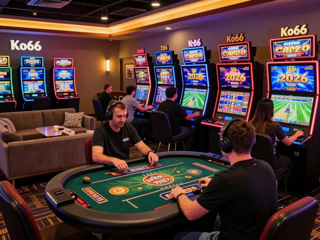 Players enjoying live casino games at Ko66 with vibrant colors and dynamic promotions for 2026.