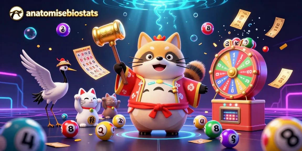 Engage with colorful lottery activities featuring anatomisebiostats-inspired characters and festive gambling elements.