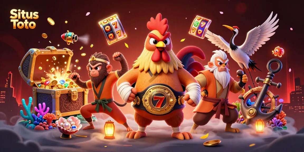 Experience exhilarating gameplay at Situs Toto, showcasing a dynamic 3D Casino scene filled with vibrant slot elements.
