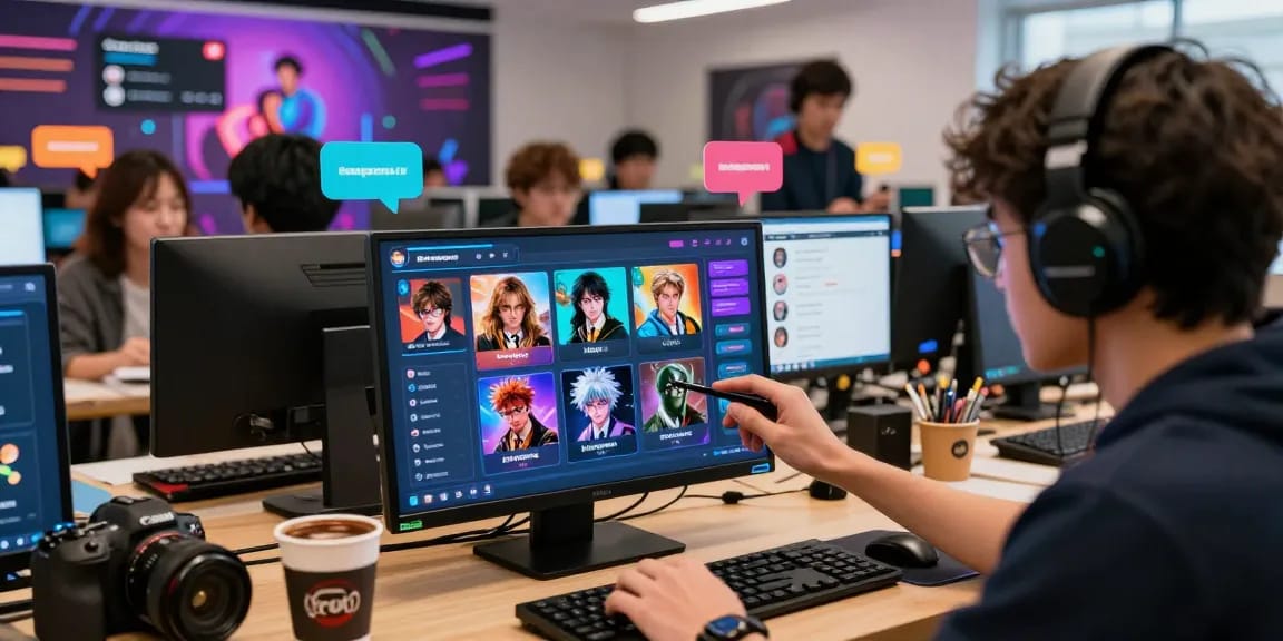 Player customizing their avatar in Status AI's vibrant social media simulation game environment.