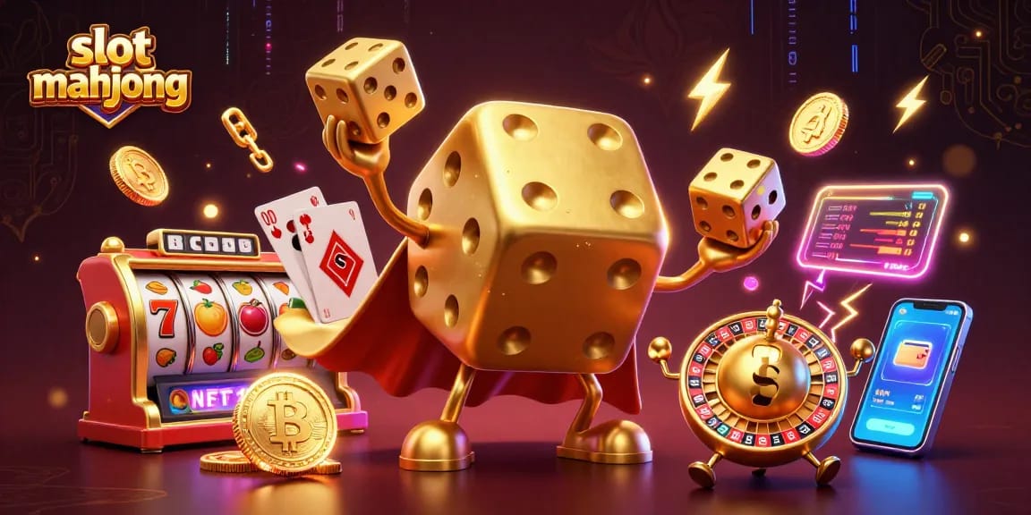 Engage with thrilling slot mahjong gameplay and witness golden dice golems, shiny crypto coins, and jackpot symbols.
