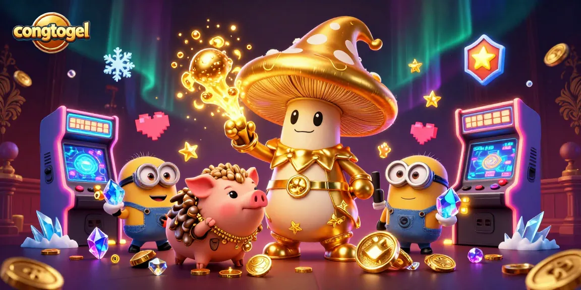 Experience the magic of congtogel with a golden wizard, treasure-hunting pig, and rich gaming elements.