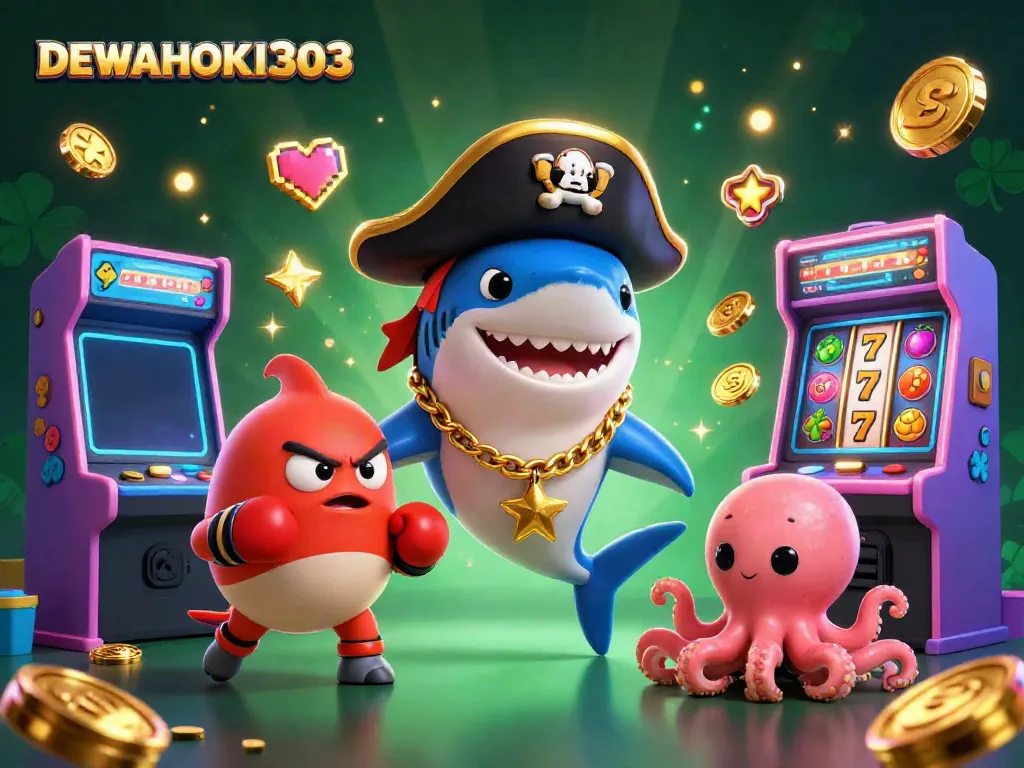 DEWAHOKI303 menawarkan kesempatan jackpot dengan ilustrasi kartun kasino menarik
