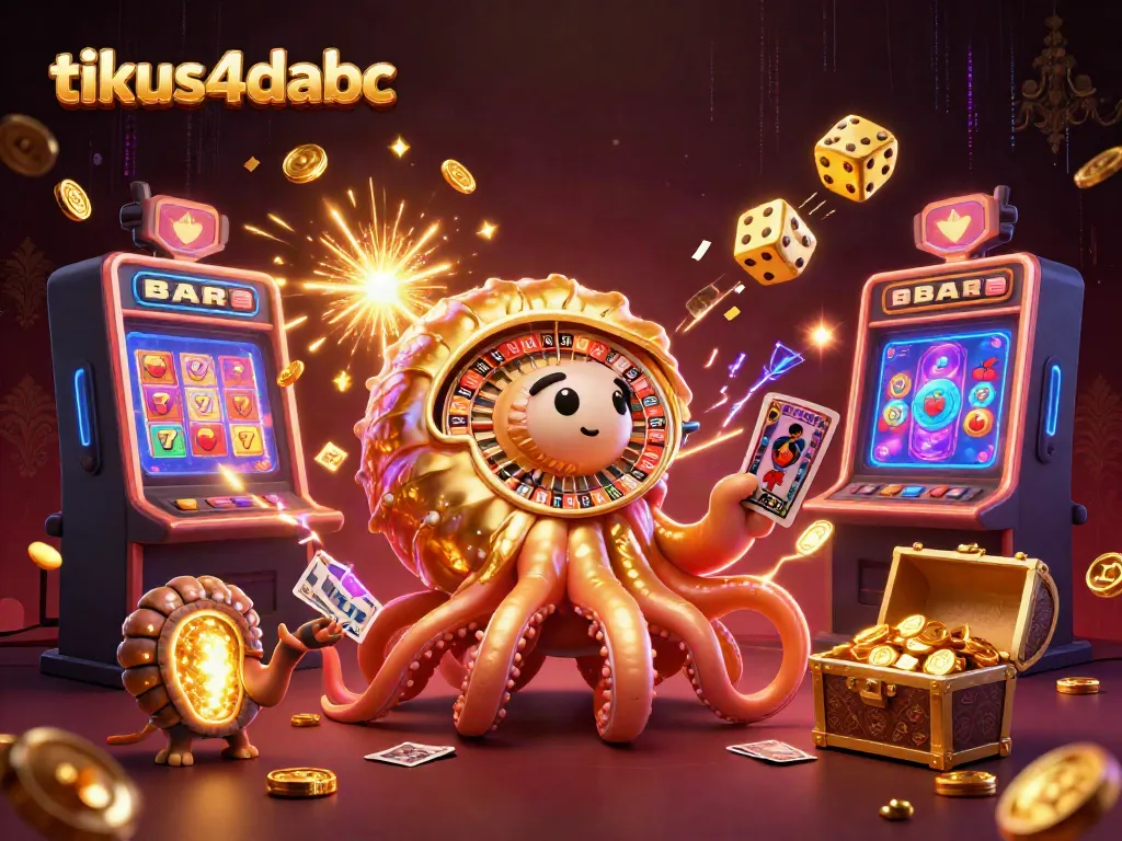 Gambar nautilus raksasa 3D yang memegang kartu dengan elemen jackpot dari tikus4dabc.