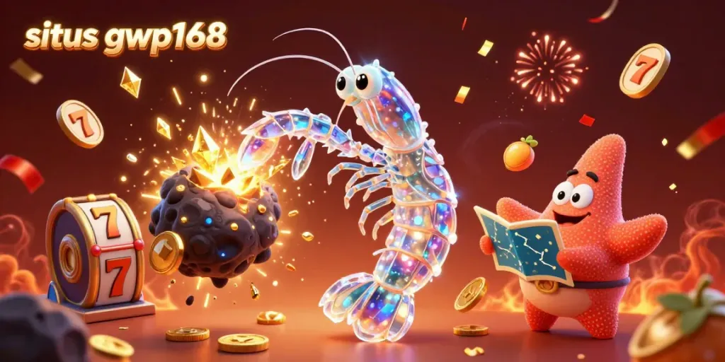 Situs gwp168 menghadirkan galaksi dengan slot dan karakter yang meriah dalam ilustrasi 3D.