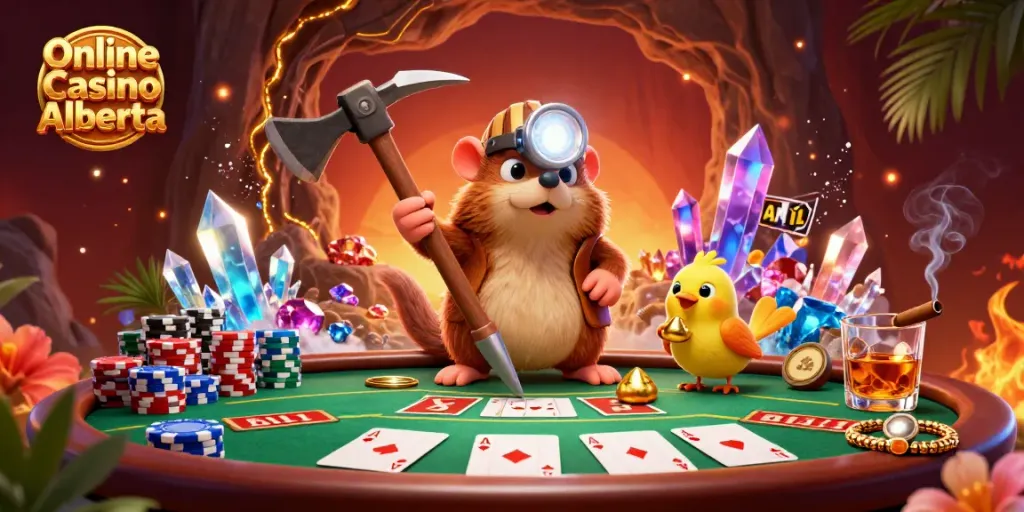 Engage in thrilling poker action at Online Casino Alberta featuring dynamic game elements and vibrant characters.