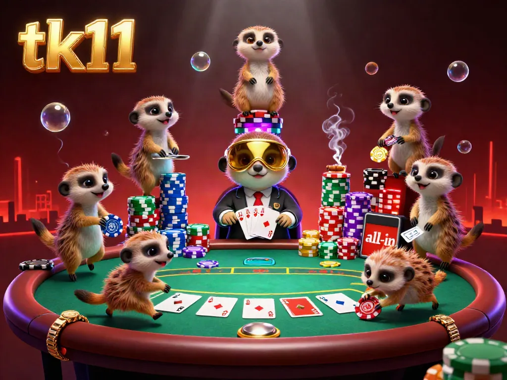 Catch the excitement at tk11 casino with meerkats in action, poker chips flying, and vibrant table games!