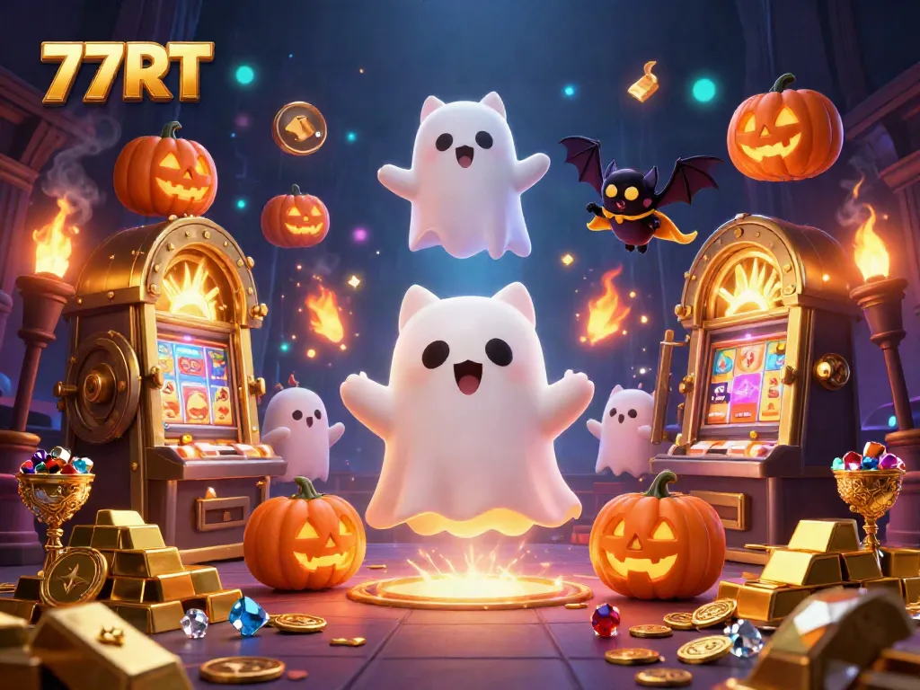 Catch big wins with the enchanted ghost cat and vampire bat at 77RT casino adventure.