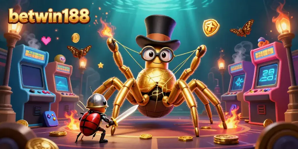 Menggoda pemain dengan tampilan menarik BETWIN188 dalam ilustrasi 3D berwarna, menampilkan karakter unik.