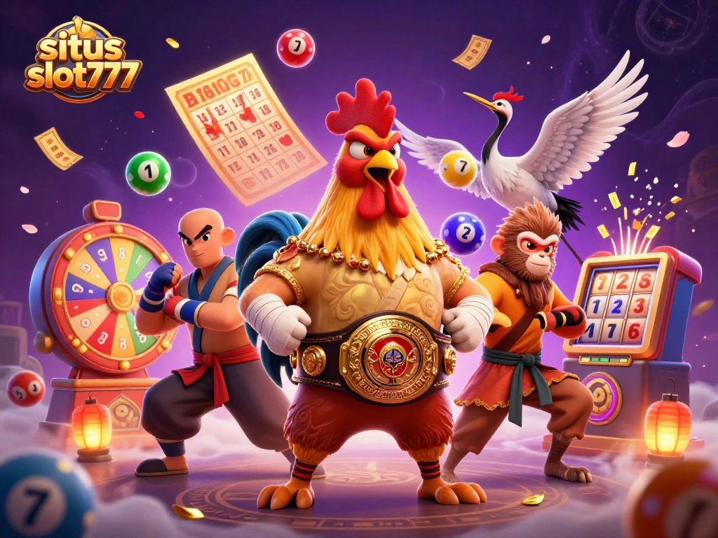Experience the excitement of situs slot777 with vibrant slot reels and dynamic colorful elements in this captivating illustration.
