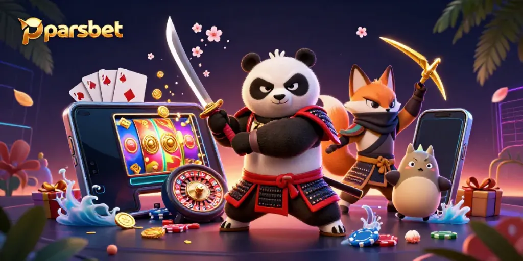 parsbet ile etkileşimli casino deneyimi sunan 3D illüstrasyon.
