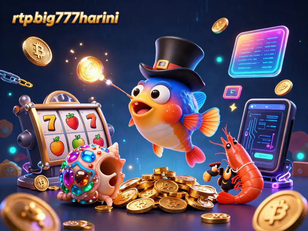 Win big with rtpbig777hariini featuring vibrant casino symbols in a lively underwater scene.