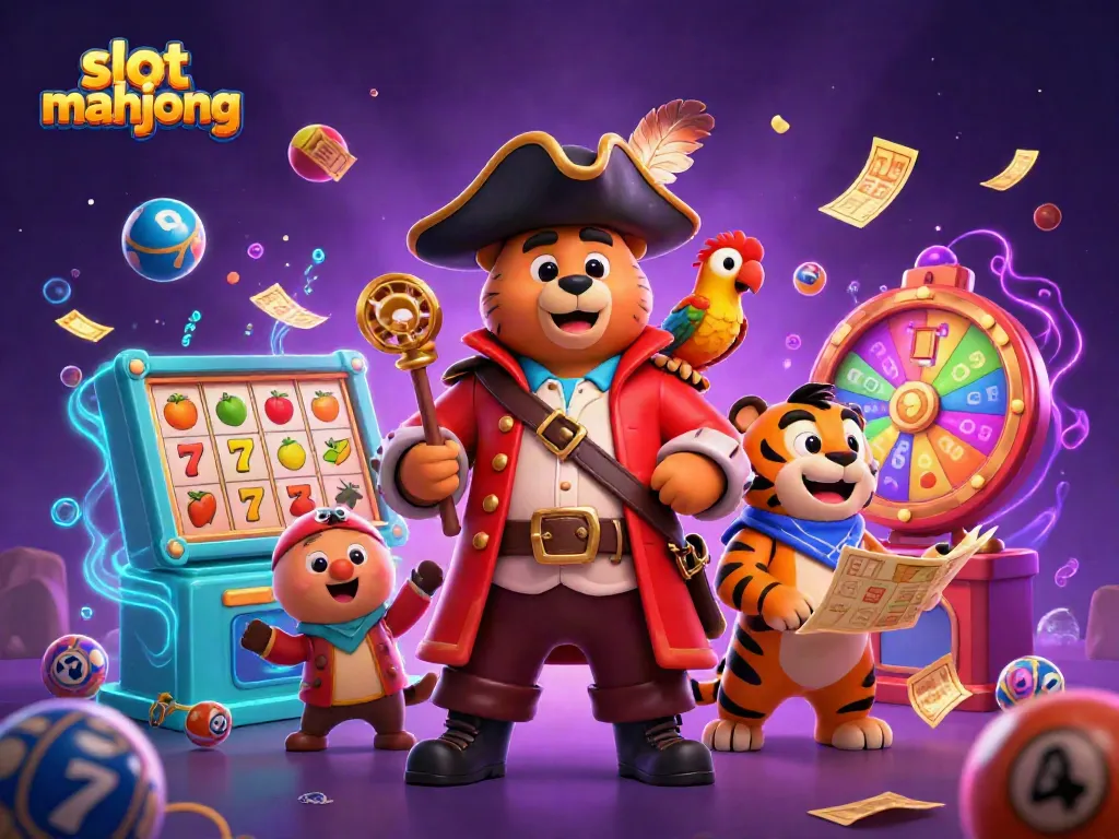 Experience the thrilling action of slot mahjong with vibrant characters and dynamic casino elements.
