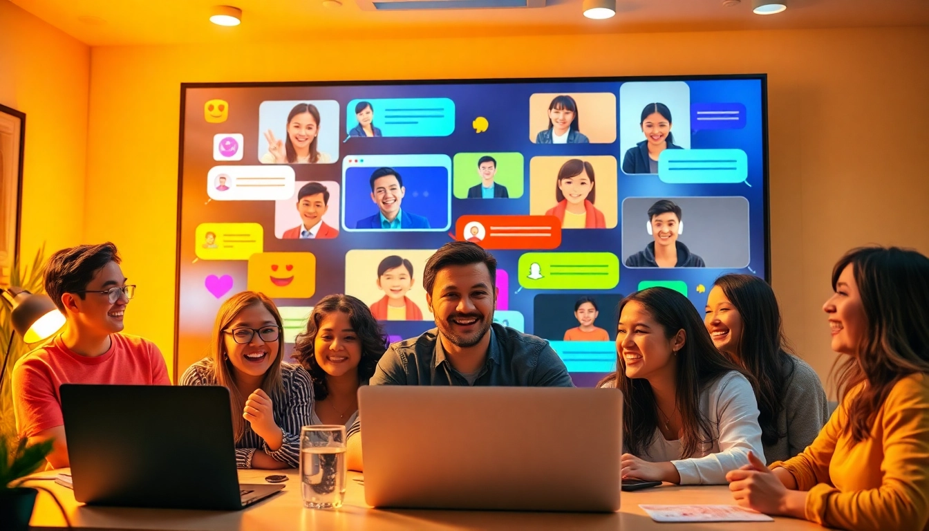 المستخدمون يستمتعون بتجربة شات دردشتي في بيئة غرفة دردشة حيوية.