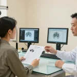 Ophthalmologist consulting with patient at SNU Eye Clinic, showcasing advanced eye care options.