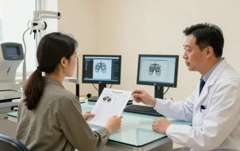 Ophthalmologist consulting with patient at SNU Eye Clinic, showcasing advanced eye care options.