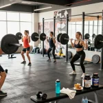 Engaged athletes working out at Astera Steroid Shop gym, showcasing dynamic training environment, diverse fitness equipment, and motivational atmosphere.